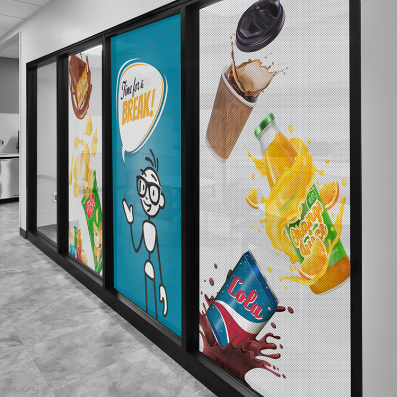 Perforated Window Graphic Inside Mount/Inside View